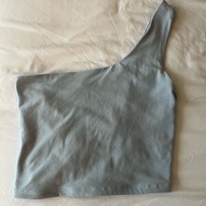 Baby blue asymmetrical crop top